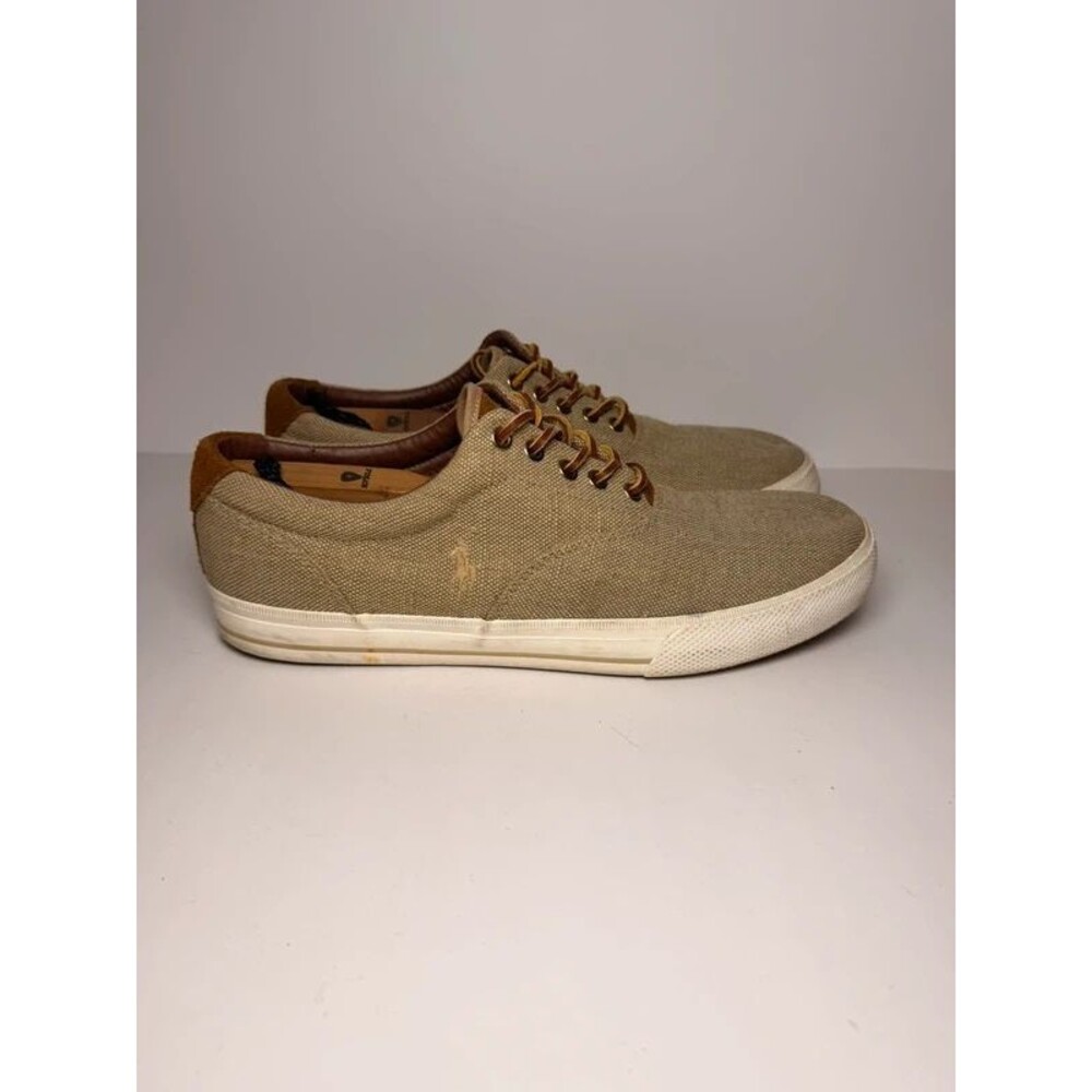 Polo Ralph Lauren Vaughn Mens Size 11.5 D Khaki Canvas Sneakers